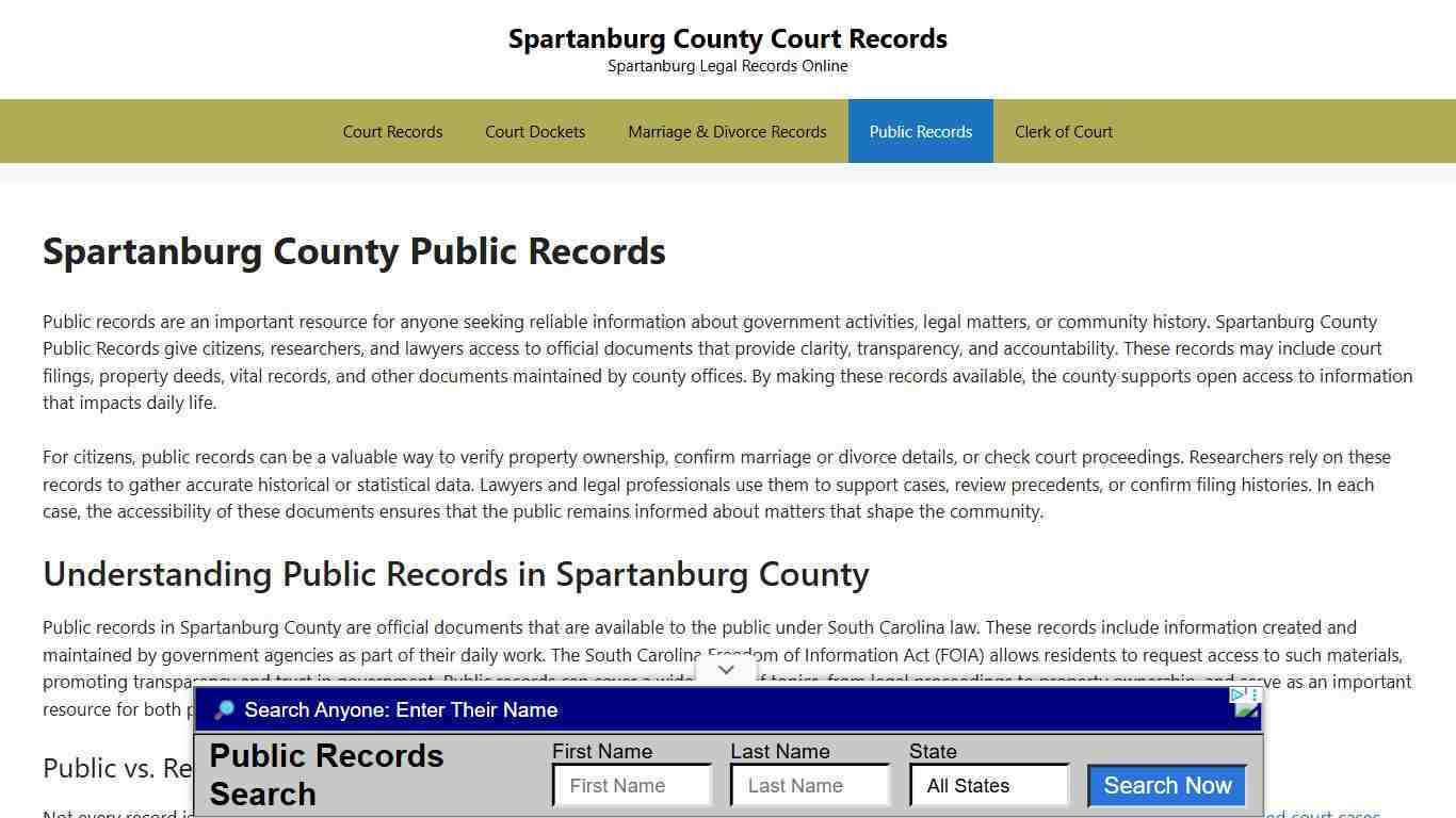 Spartanburg County Public Records
